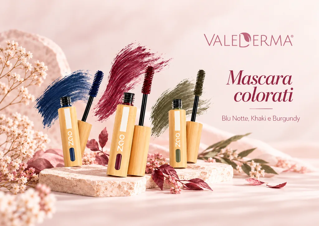Mascara colorati: blu notte, verde khaki e burgundy per uno sguardo che non passa inosservato