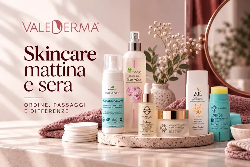 Skincare mattina e sera: ordine, passaggi e differenze