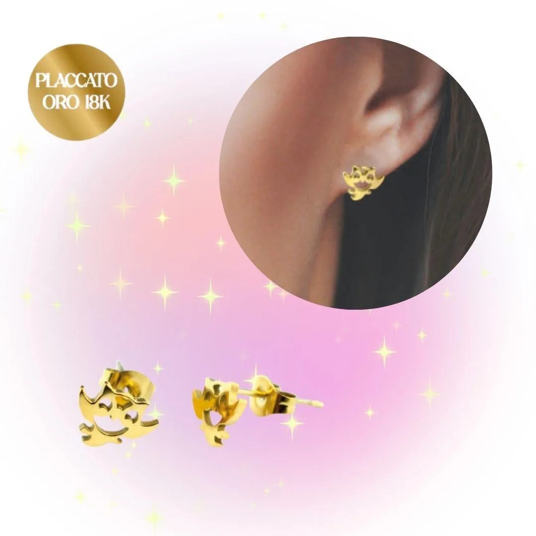 Orecchini Placcati Oro 18K Gufo 4