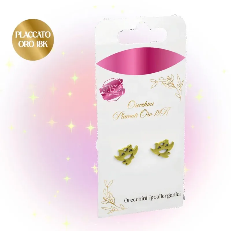 Orecchini Placcati Oro 18K Gufo