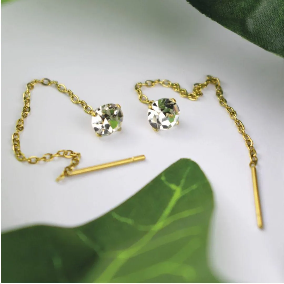 Orecchini Placcati Oro 18K Punto Luce Pendente 2