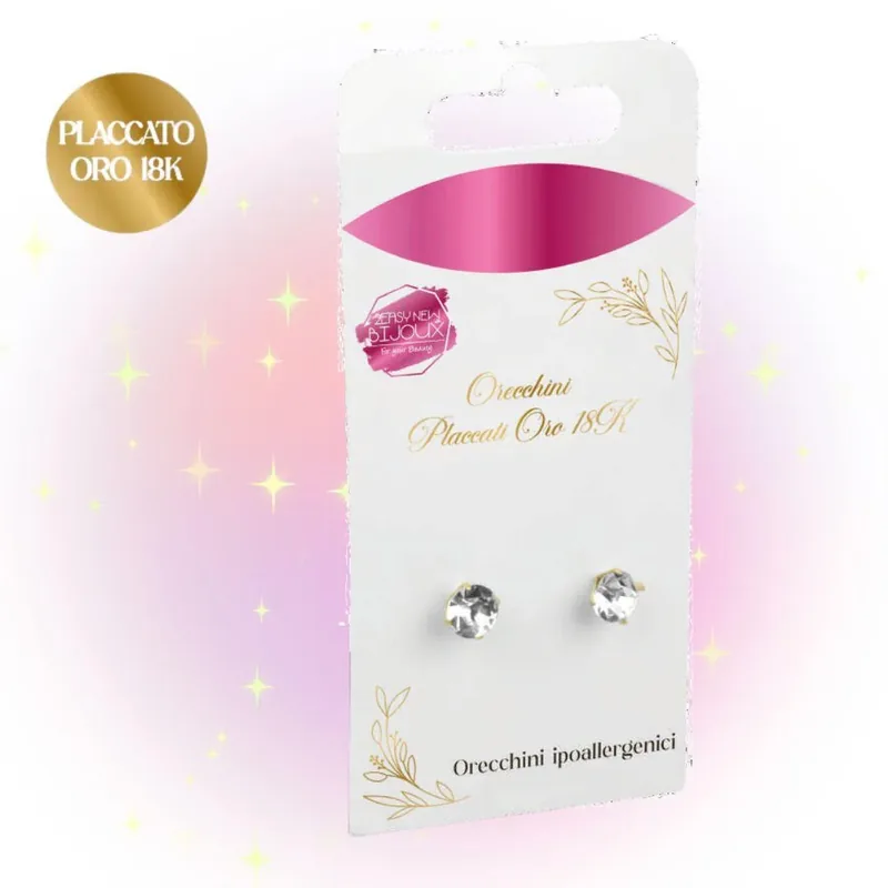 Orecchini Placcati Oro 18K Punto Luce Pendente