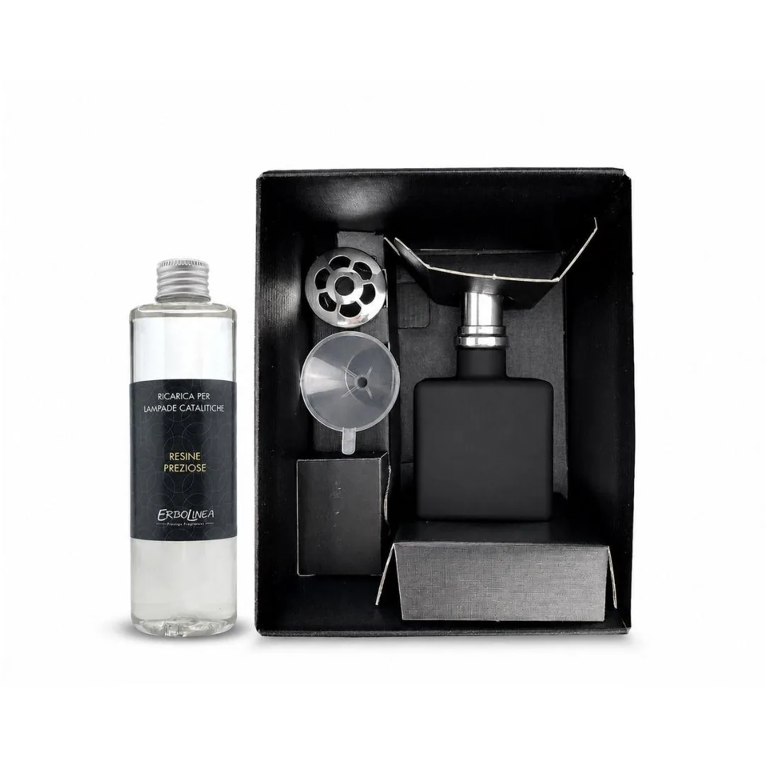 Lampada Catalitica Modello Cubo Nero + Liquido 250ml 2