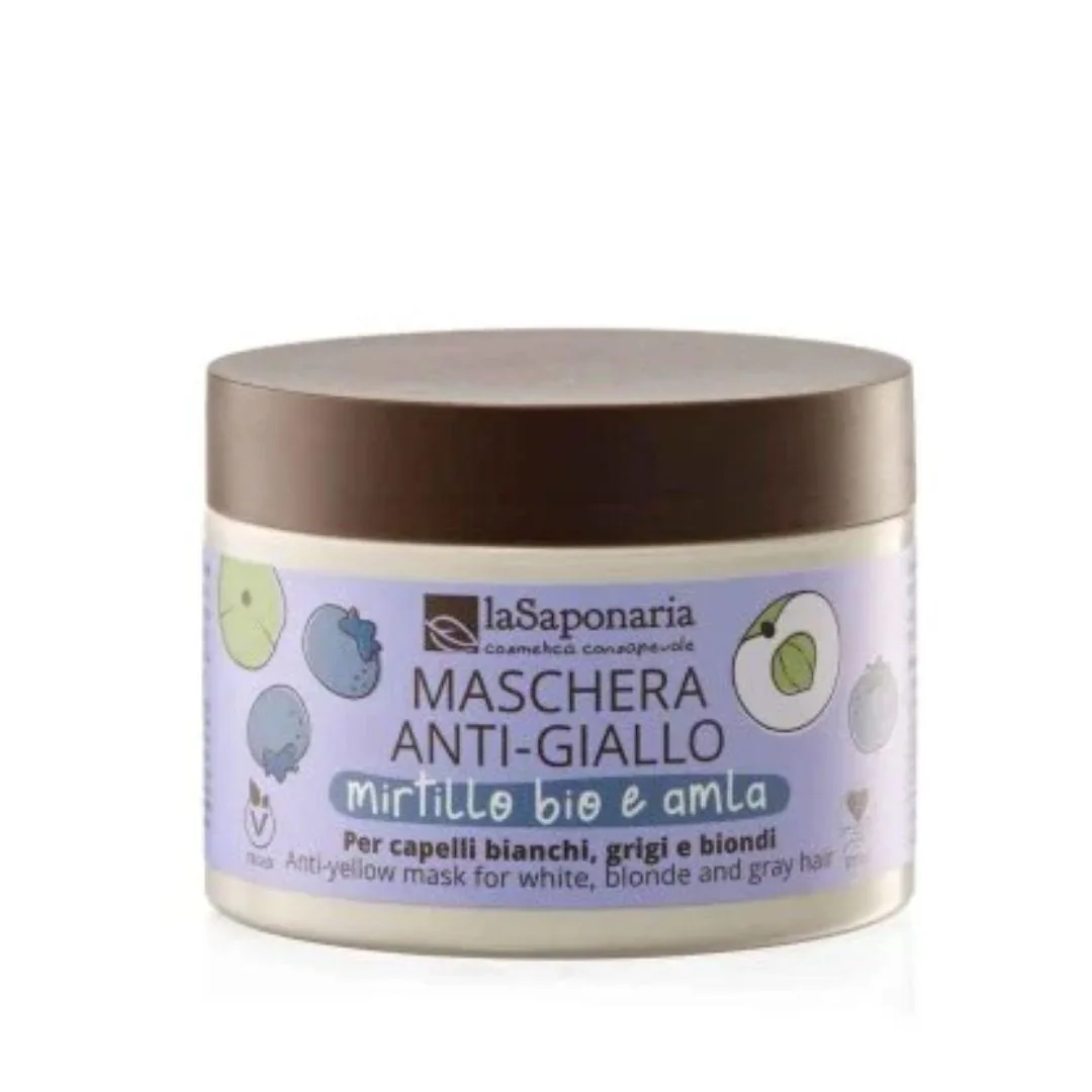Maschera capelli anti-giallo Mirtillo Bio e Amla