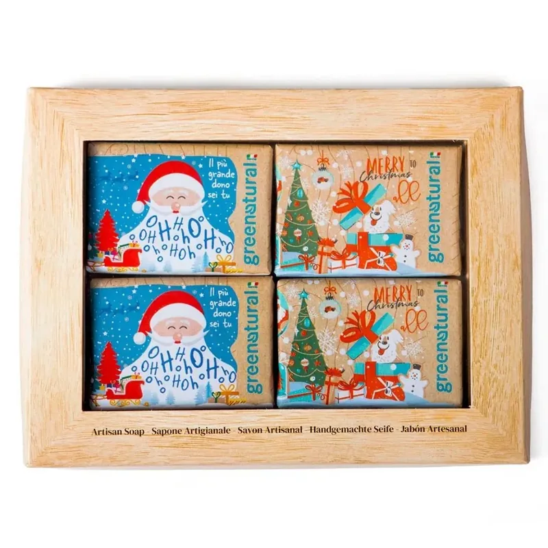 Cofanetto Portafoto 4 Saponette Natale
