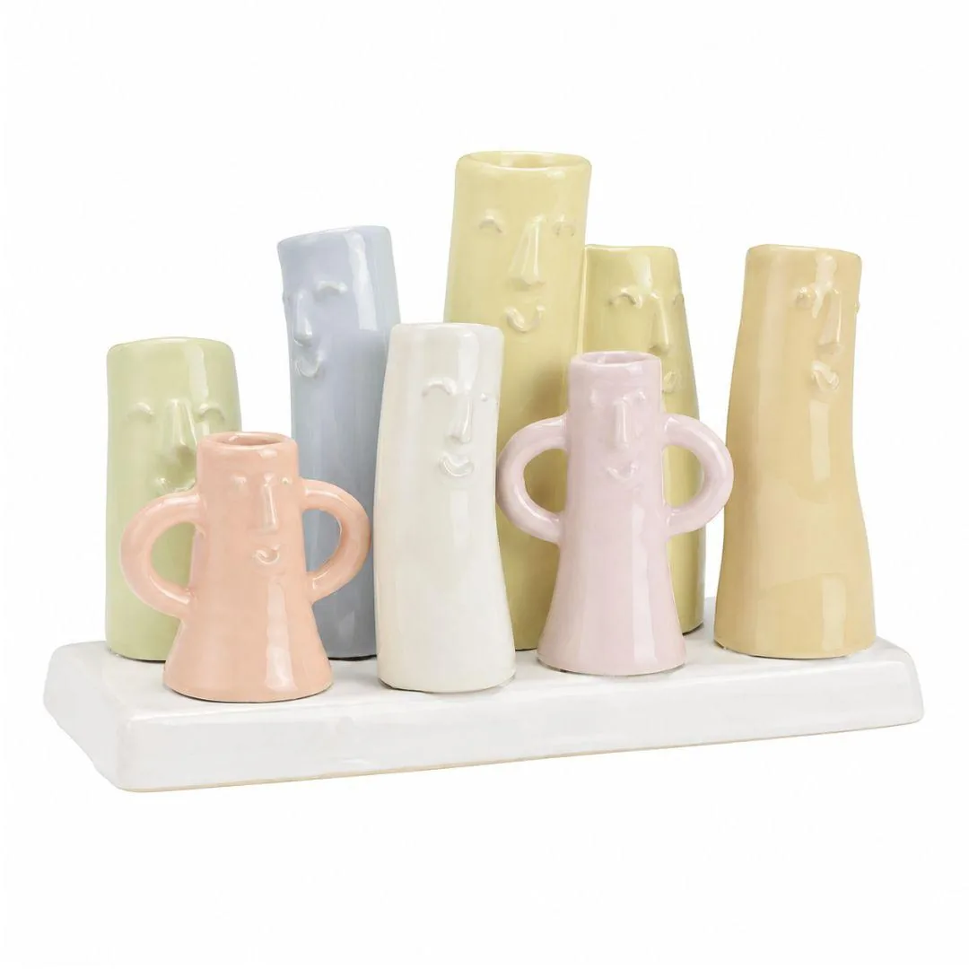 Vaso volti in ceramica