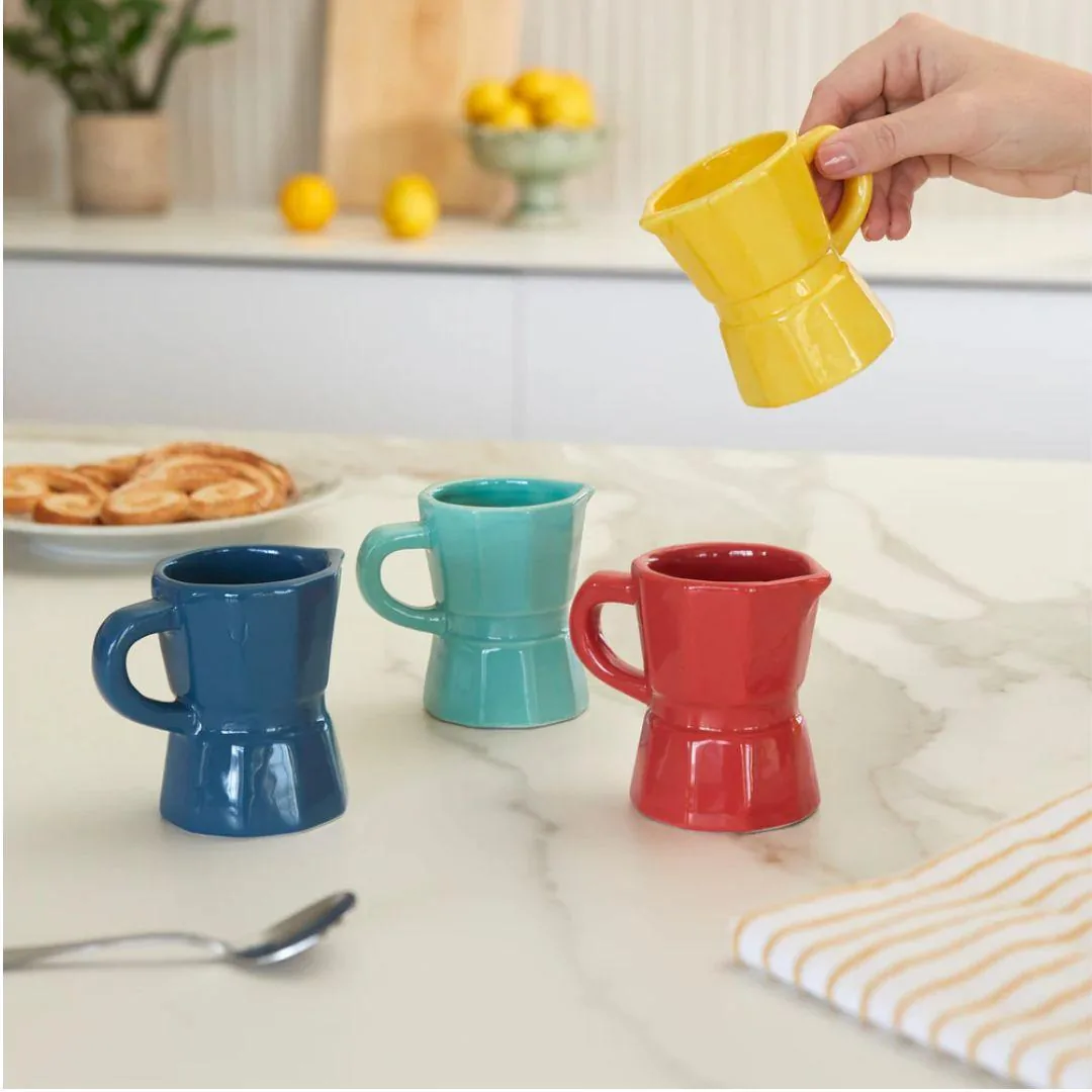 Set di 4 tazze da espresso Moka colorate in ceramica 2