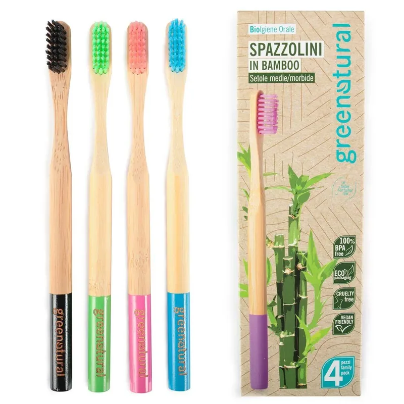 Spazzolini in bamboo setole medio/morbide