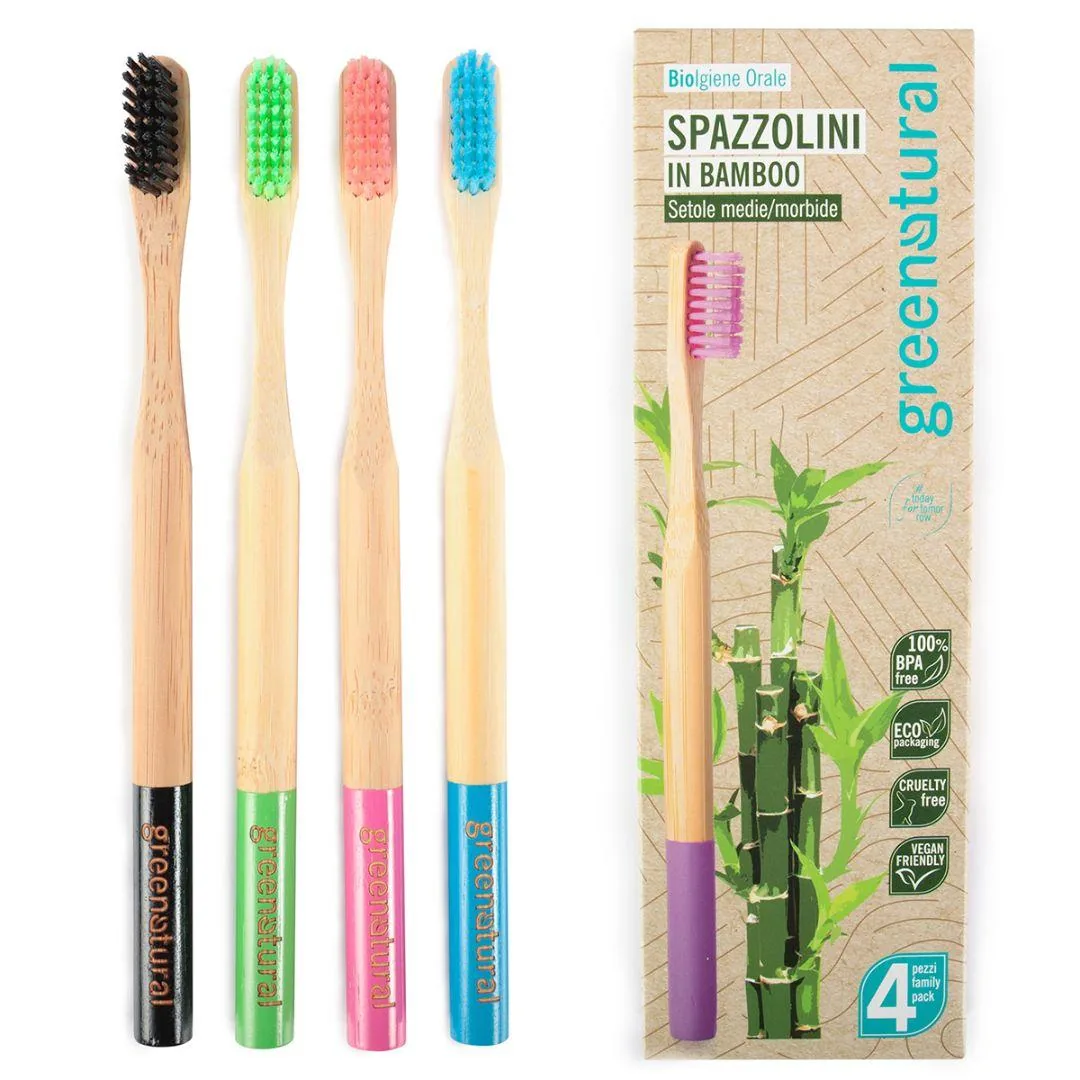 Spazzolini in bamboo setole medio/morbide