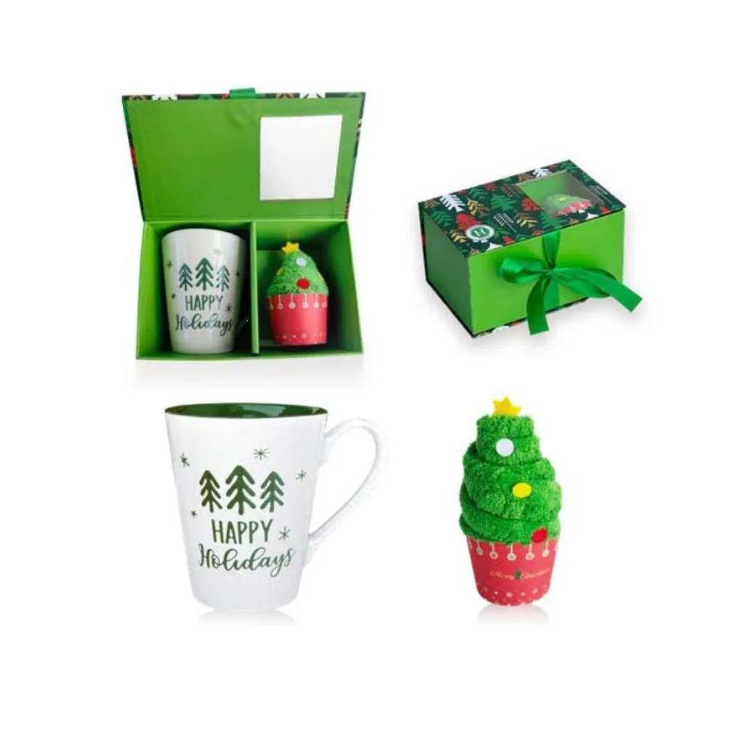 Christmas box Happy Holidays Mug 400ml e Tovaglietta 2