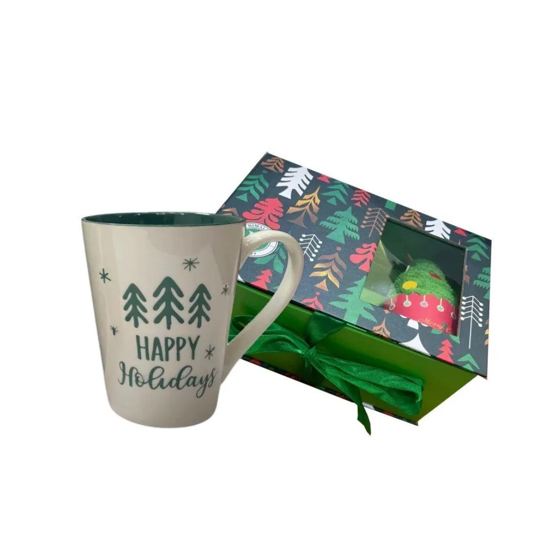 Christmas box Happy Holidays Mug 400ml e Tovaglietta