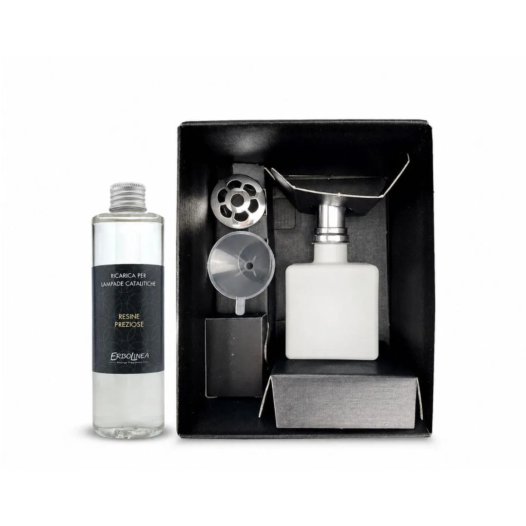 Lampada Catalitica Modello Cubo Bianco + Liquido 250ml 2