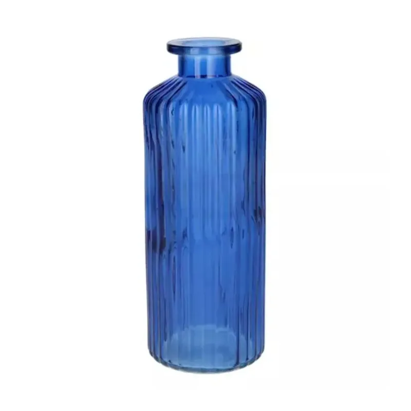 Bottiglia Caro Linee Trasparente Blu Cobalto Medio 20cm