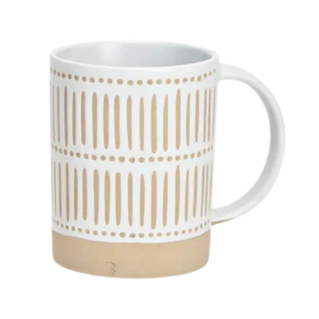 Tazza bianca e beige A