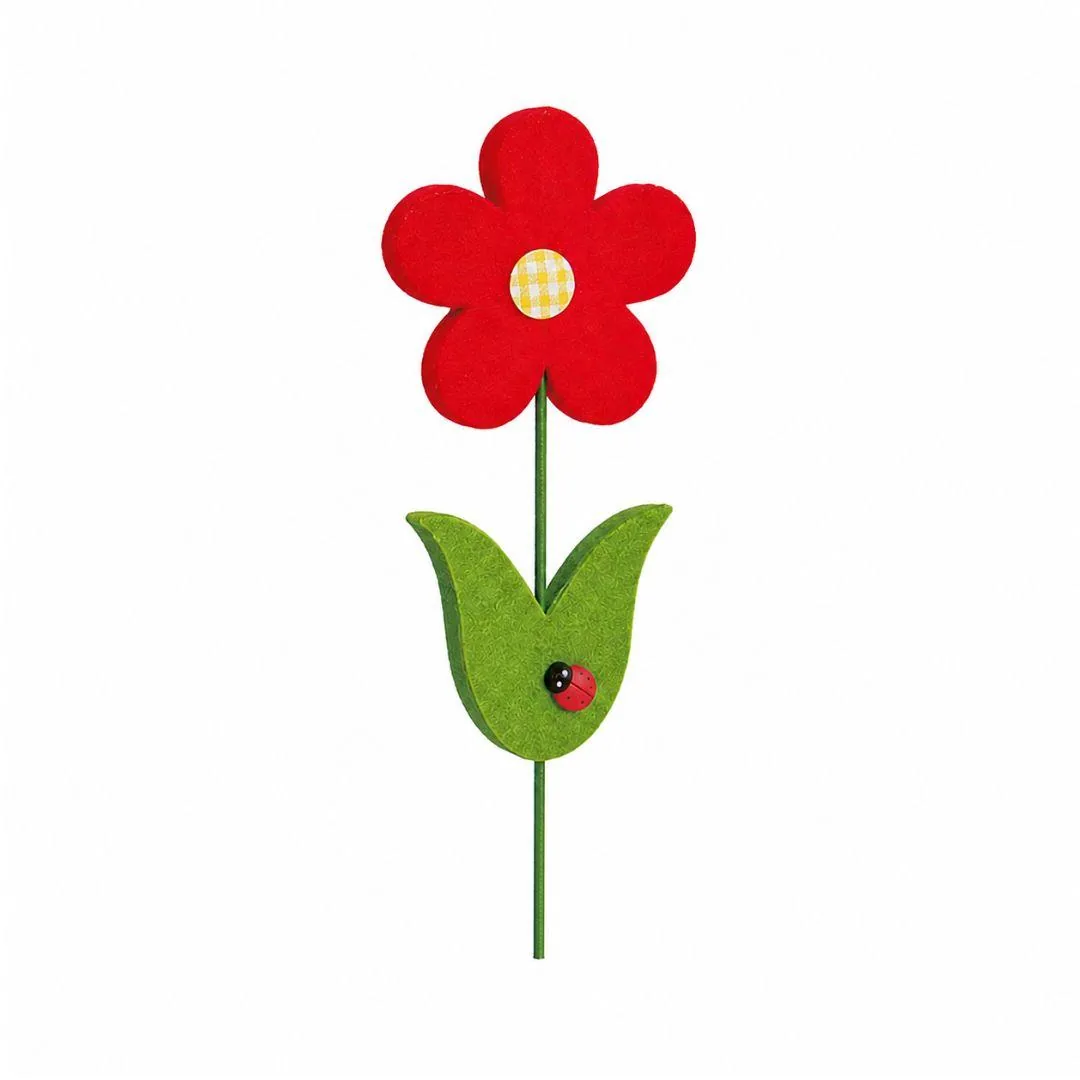 Fiore feltro rosso