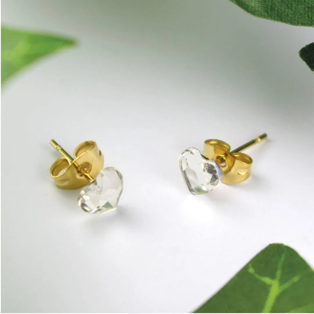 Orecchini Placcati Oro 18K Punto Luce Cuore 2