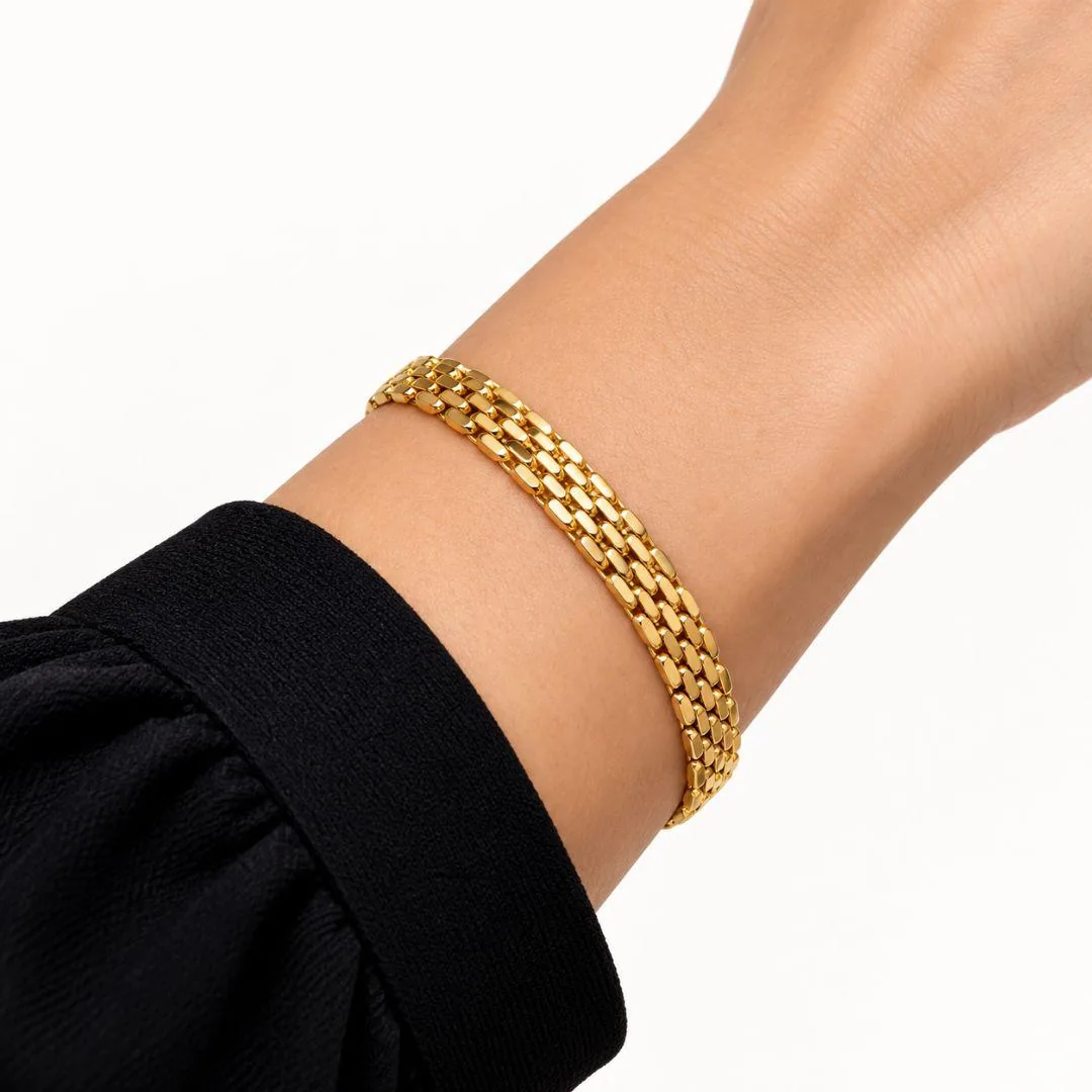 Bracciale oro maglia piatta