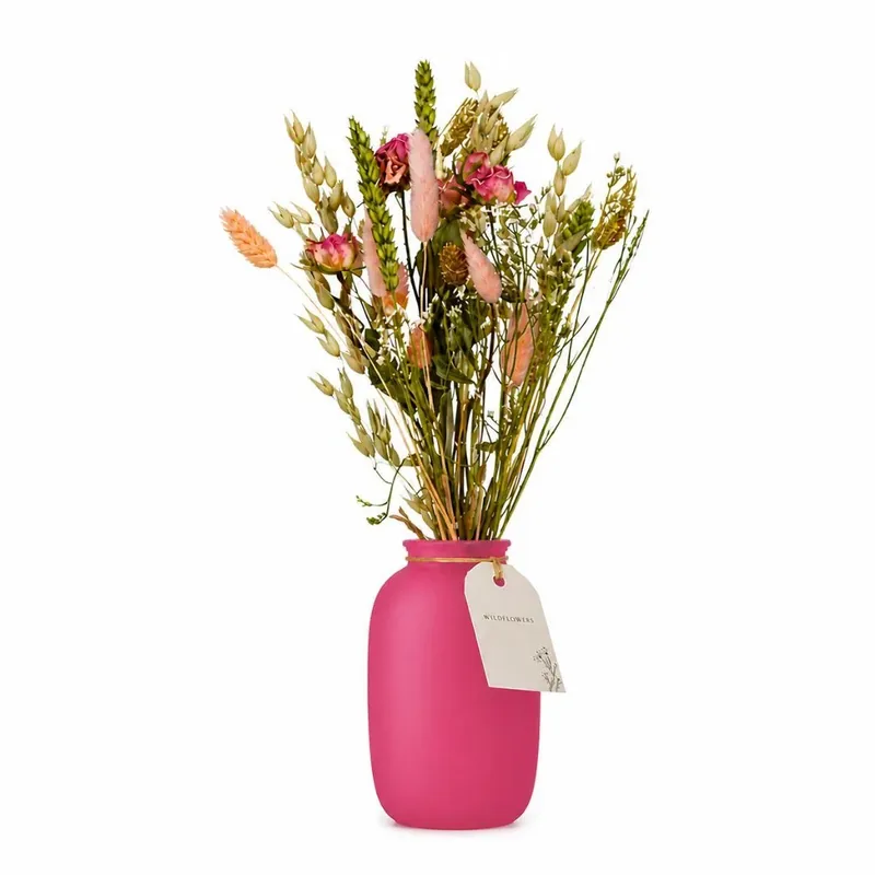 Fiori Secchi in Bottiglia Mix Pastello Rosa