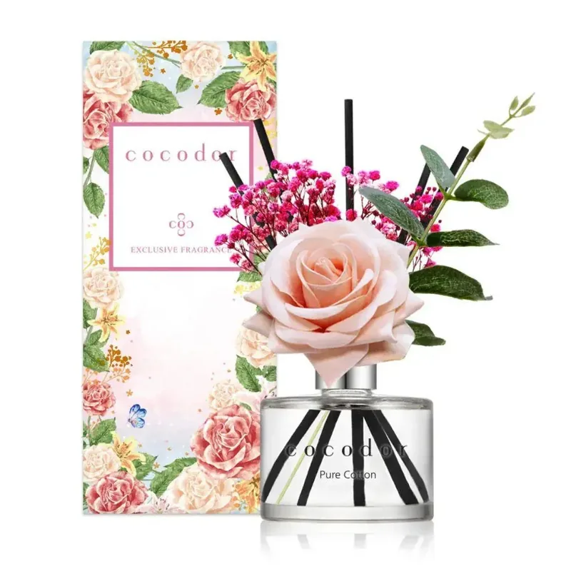 Flower Collection Diffusore a bastoncini Rose pure cotton
